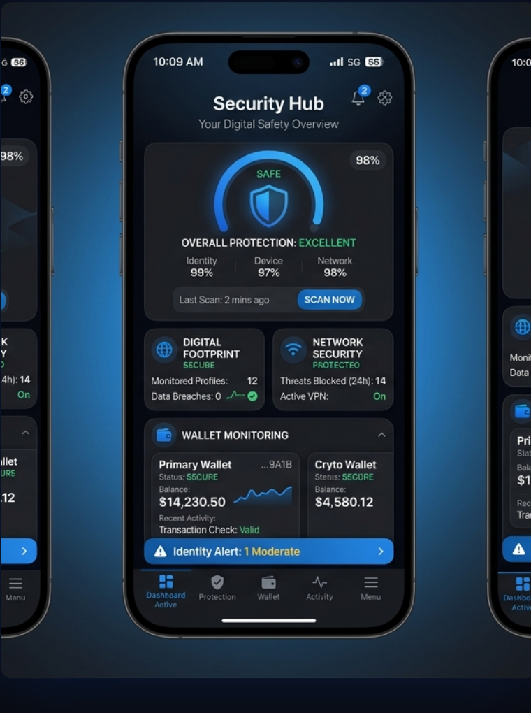 TrapSec mobile security hub dashboard